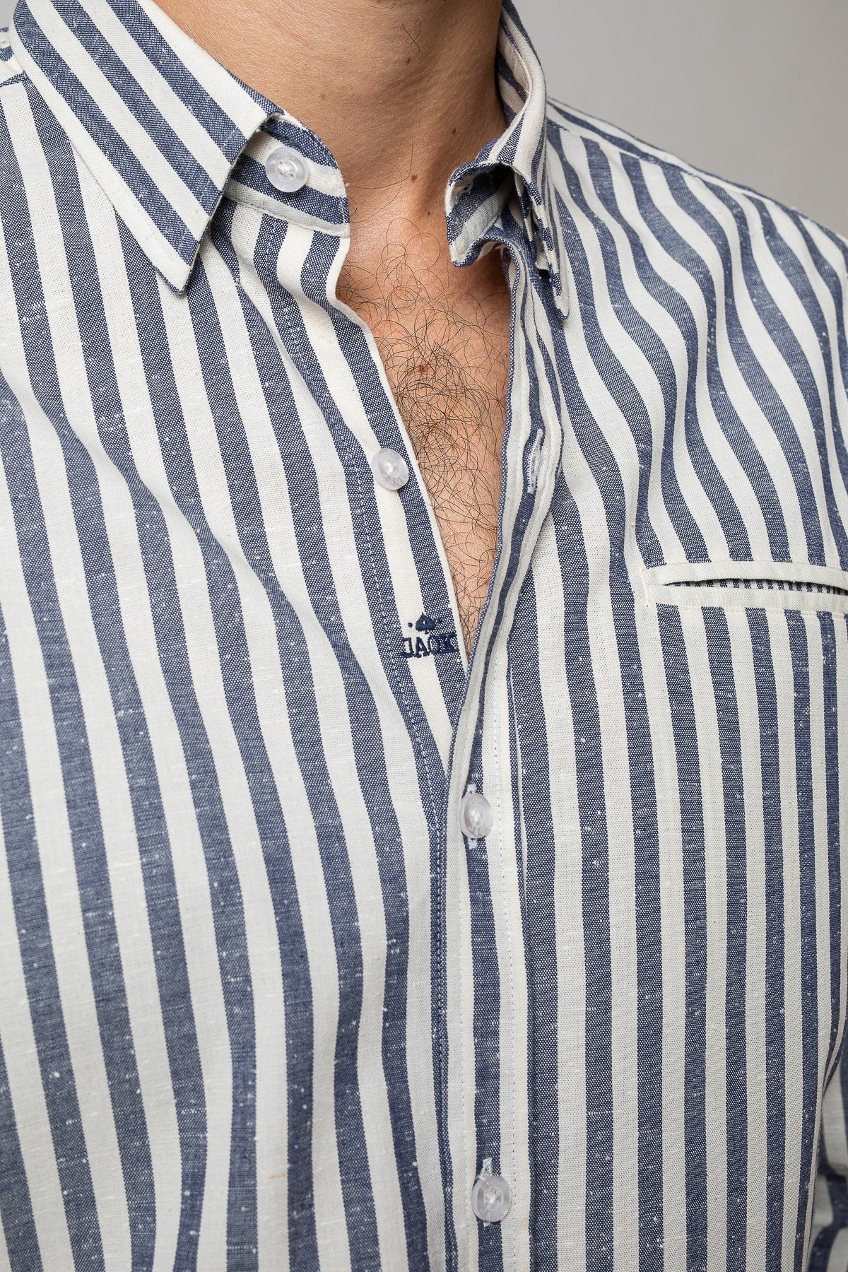 W. Sako - Blue Stripes Shirt 100% GOTS cotton