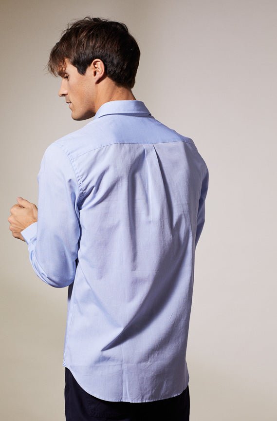 Conrad Sky Blue Shirt Oxford 100% Cotton