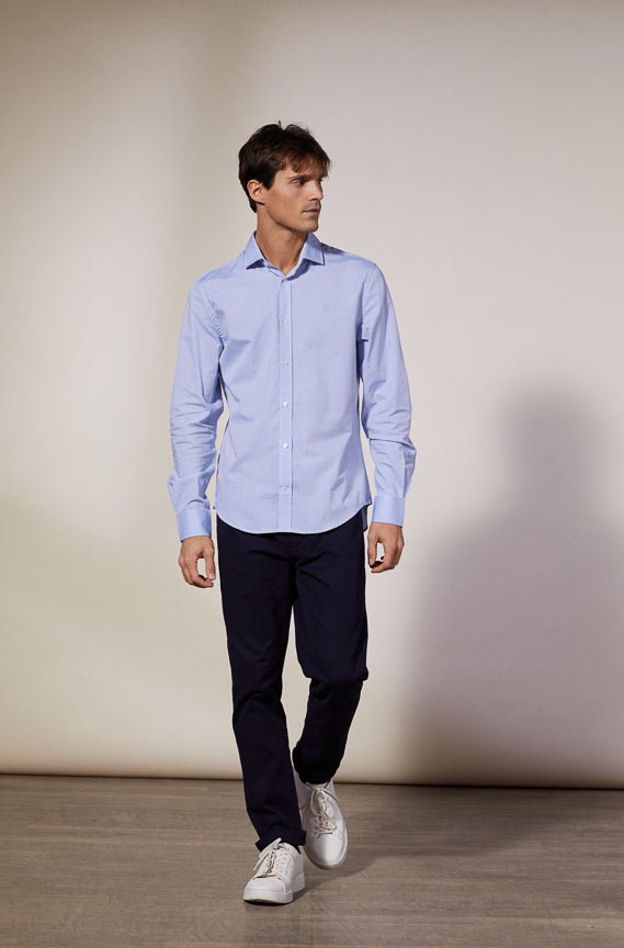 Conrad Sky Blue Shirt Oxford 100% Cotton