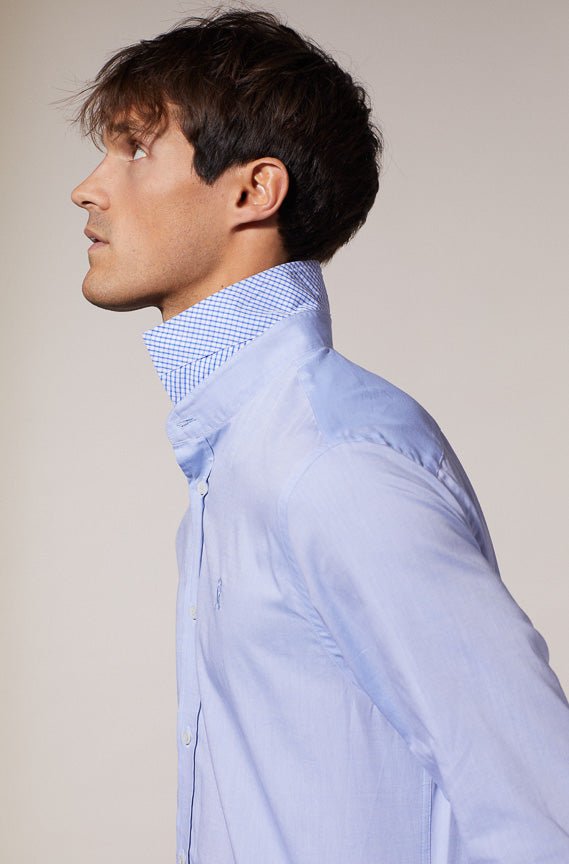 Conrad Sky Blue Shirt Oxford 100% Cotton